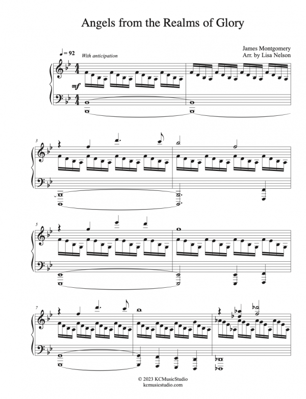 Angels from the Realms of Glory (Piano Solo)